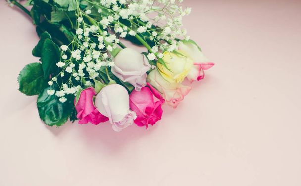 beautiful roses on background,close up - Фото, изображение