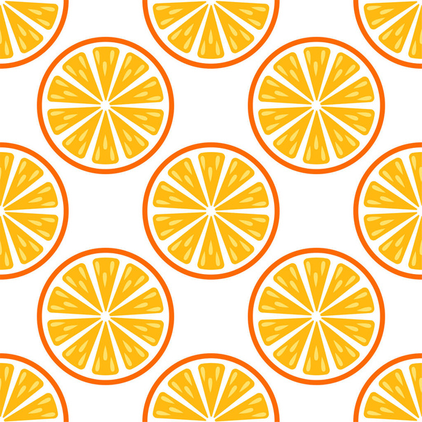 orange fruit vector seamless pattern - Vetor, Imagem