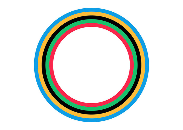 Σχεδίαση φόντου με διακόσμηση Ολυμπιακών χρωμάτων σε στυλ χαρτιού. Εικόνα διανύσματος απομονωμένο ή λευκό φόντο. Κατάλληλο για βιβλίο, αφίσα, εξώφυλλο, διανυσματικό πρότυπο έγχρωμο κυκλικό ριγέ - Διάνυσμα, εικόνα