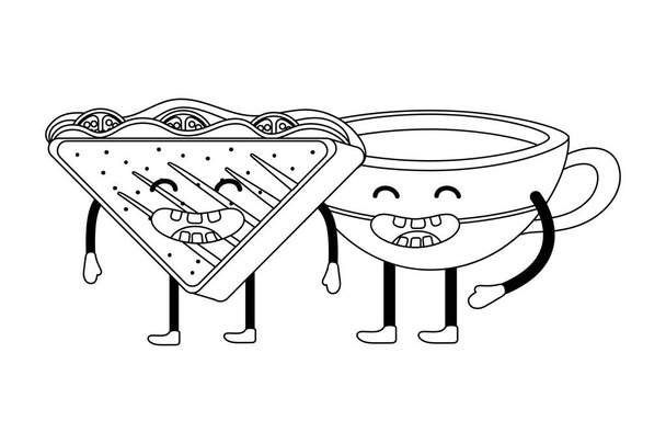 νόστιμα νόστιμα σάντουιτς κινουμένων σχεδίων - Διάνυσμα, εικόνα