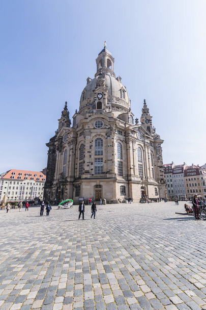 Dresden, Germany, April 24, 2019 -walk through the streets of Dresden - Zdjęcie, obraz