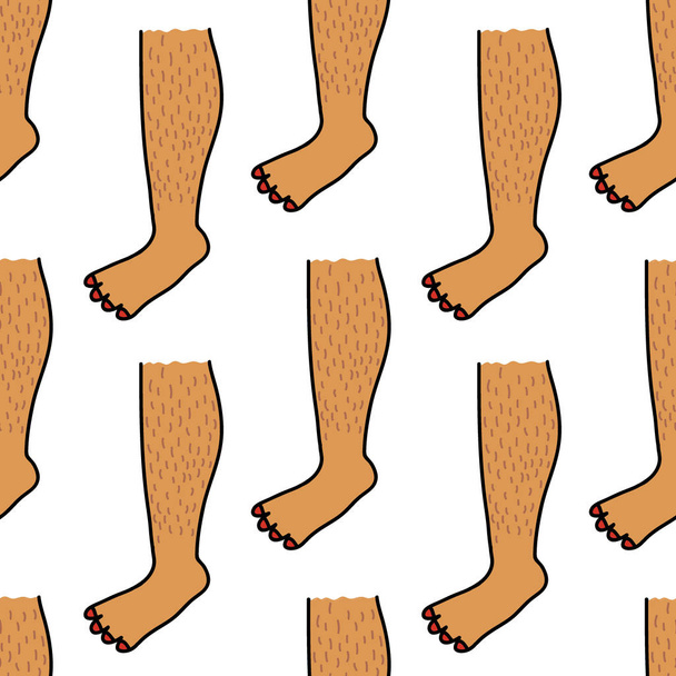 piernas peludas patrón de garabato sin costuras
 - Vector, imagen