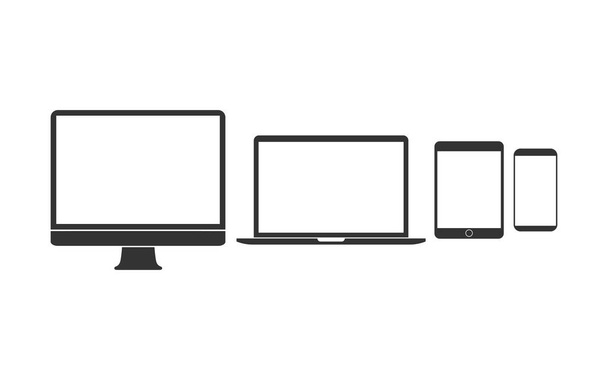 Electronic devices icon set. Vector illustration, flat design. - Vector, Image