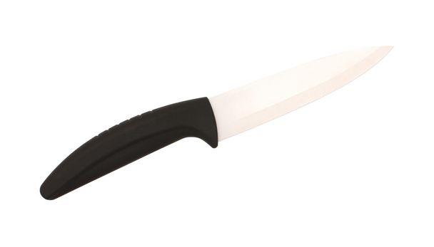 chef-koks keramische mes op een witte achtergrond - Foto, afbeelding