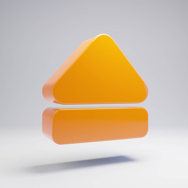 Volumétrique brillant chaud orange Icône d'éjection isolé sur fond blanc
. - Photo, image