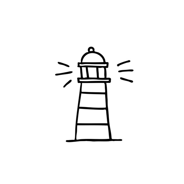 lighthouse doodle icon - Vector, Imagen