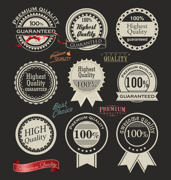 Premium quality labels - Vector, Imagen