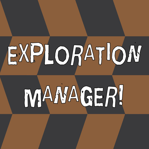 Word writing text Exploration Manager. Business concept for lead and operate the mining company s is exploration Seamless Slanting Squares in Brown and Gray Alternate Color Creating Depth. - Photo, Image
