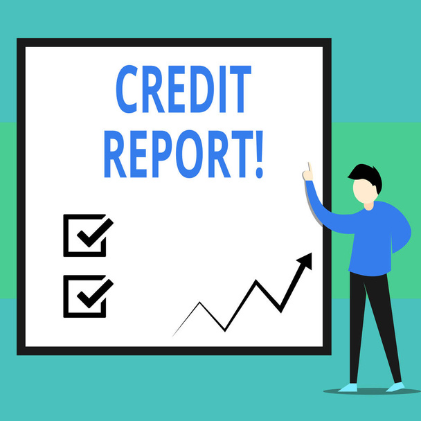 Conceptual hand writing showing Credit Report. Business photo text it is the detailed report of an individual s is credit history. - Valokuva, kuva