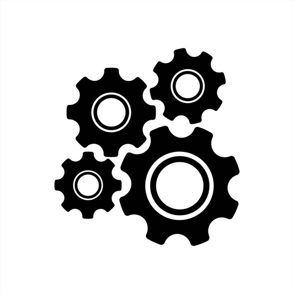 4 gear mechanism and settings vector icon - Vector, Image