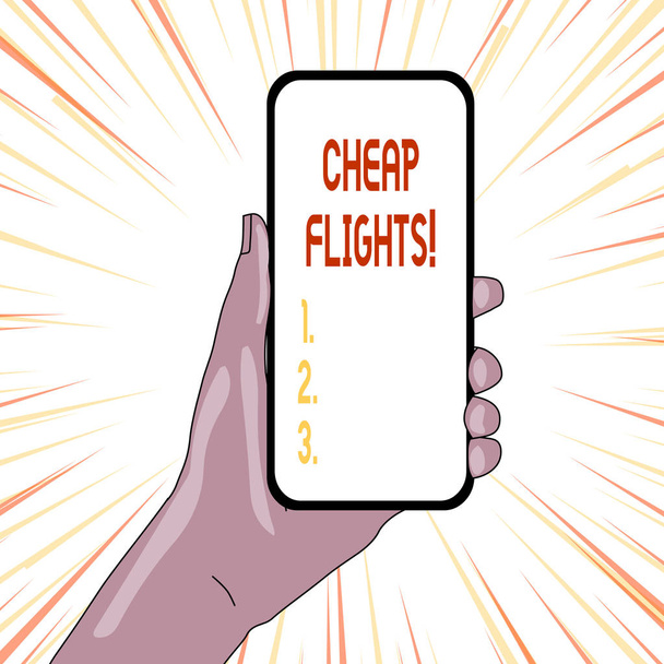 格安便を示すテキスト記号。概念的な写真は、通常または予想航空運賃よりも少しお金以下の費用. - 写真・画像