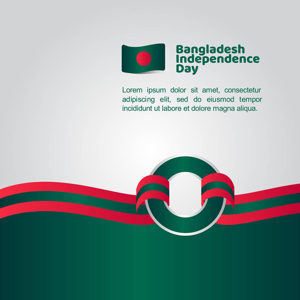 Bangladesh Independence Day Flag Vector Template Design Illustration - Vector, Image