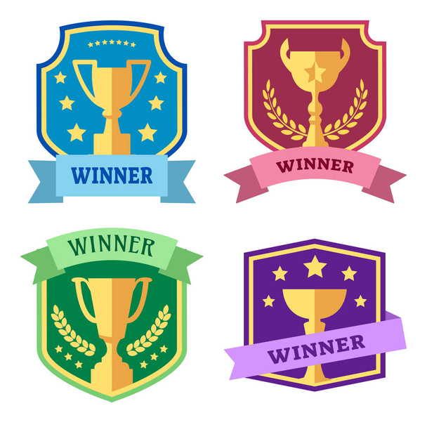 Award and cups, label, design logo, colorful vector icons - Vektor, obrázek