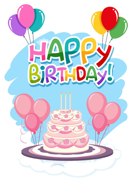 Happy birthday card template - Vector, Imagen