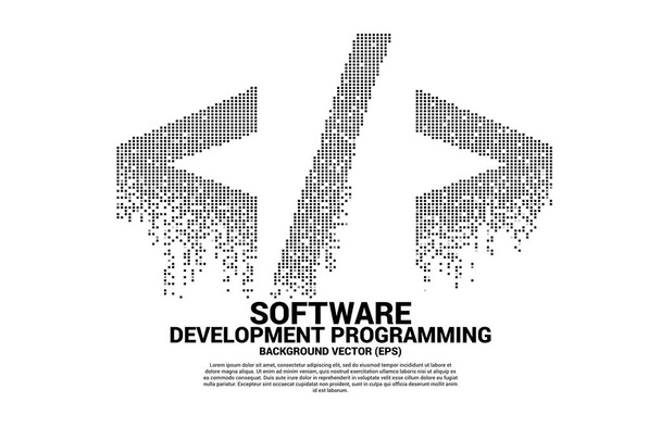 Icône de balise de programmation de développement logiciel vectoriel avec pixel carré. Concept de programmation de la technologie du langage et de codage
. - Vecteur, image