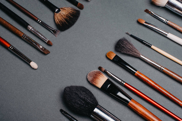 professional set of brushes for eye makeup and face skin care - Fotografie, Obrázek