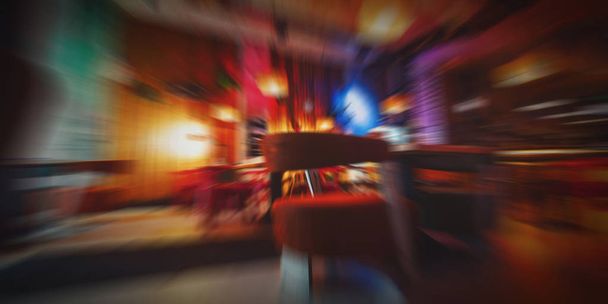 Hämärtynyt kahvila ravintola tausta yöllä, moderni Kahvi sho
 - Valokuva, kuva