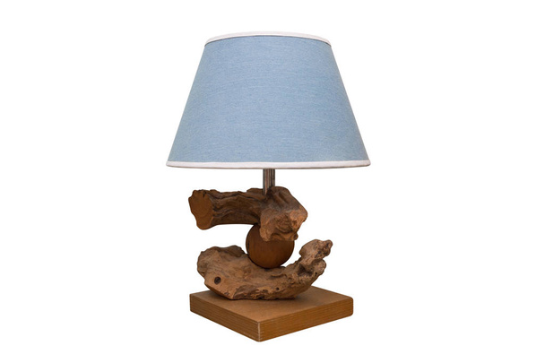Blue lamp isolated on white background - Photo, Image