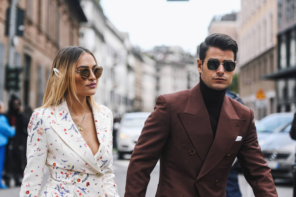 Milan, Italy - February 23, 2019: Street style Outfit details before a fashion show during Milan Fashion Week - MFWFW19 - Foto, Imagem