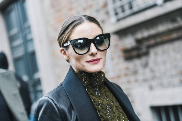Milan, Italy - February 23, 2019: Street style Influencer Olivia Palermo after a fashion show during Milan Fashion Week - MFWFW19 - Fotó, kép