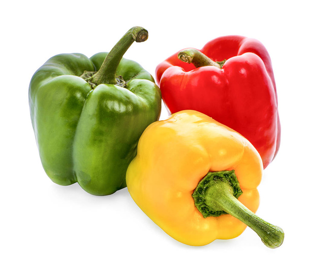 Red and yellow pepper isolated on white background - Φωτογραφία, εικόνα