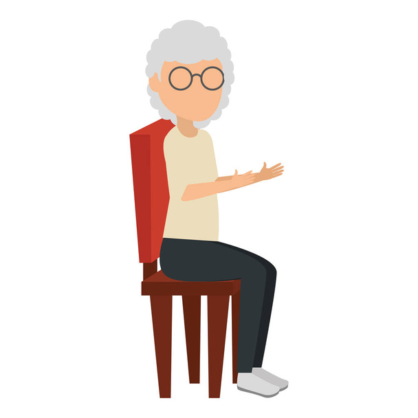 cute grandmother in the chair character - Vector, Image