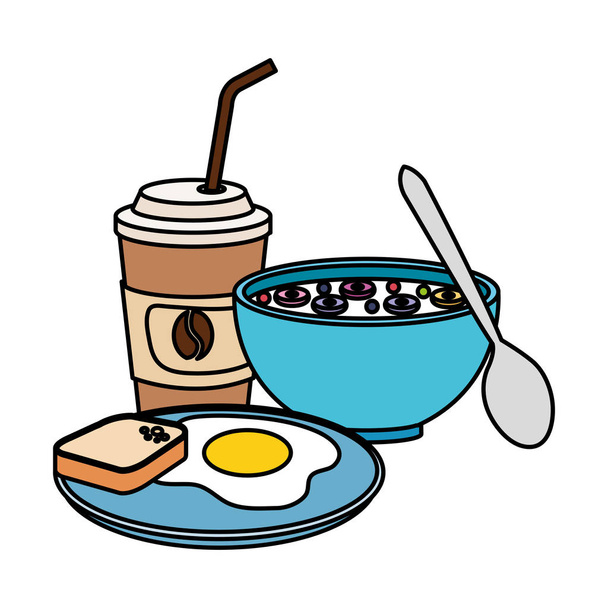 deliciosos iconos de menú de desayuno
 - Vector, imagen