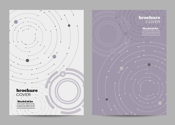Brochure template layout design. Geometric pattern with connected lines and dots - Vector, Image