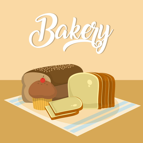 Délicieux concept de boulangerie
 - Vecteur, image