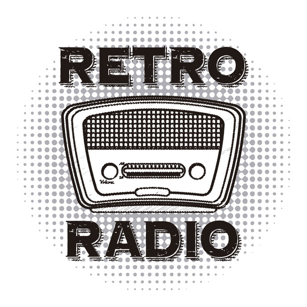 retro radio - Vector, afbeelding
