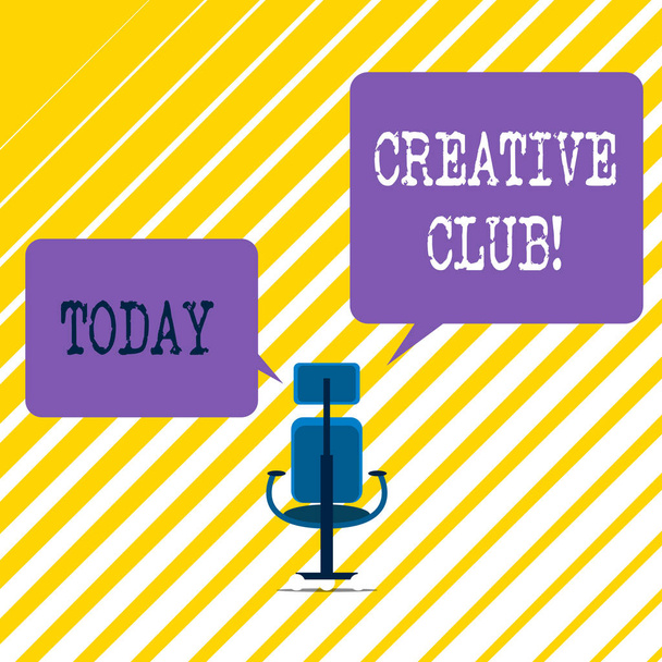 Escribiendo nota mostrando el Club Creativo. Foto de negocios mostrando una organización que simula interés en ideas creativas
. - Foto, imagen