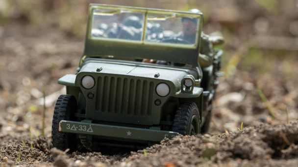 Skala modelu zabawka wojny Jeep odkryty  - Zdjęcie, obraz