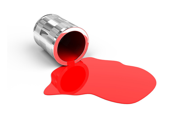 Shot of red paint splash, isolated on white background - 写真・画像