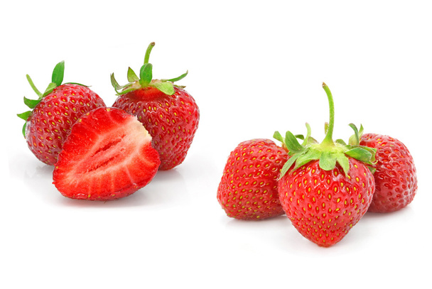 Some fresh strawberry isolated on white background - Foto, Imagen