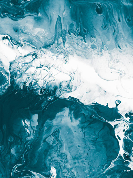 Blue abstract art hand painted background. - Φωτογραφία, εικόνα