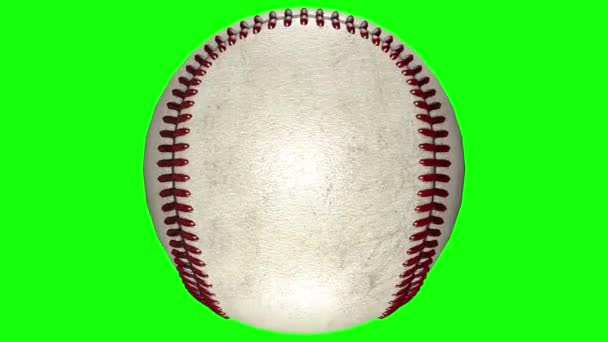 3D animation, baseball ball turning in middle of transparent background. - Кадри, відео