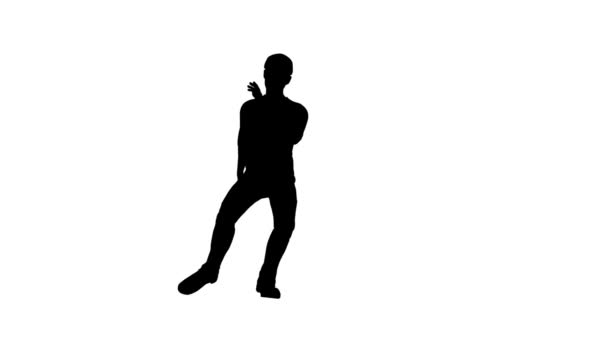 Club Dancer Silhouette contra blanco en cámara lenta
 - Metraje, vídeo