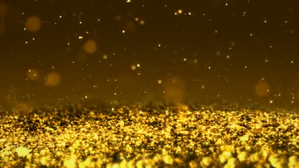 Golden Shiny glitter seamless loop abstract texture close up macro background - Footage, Video