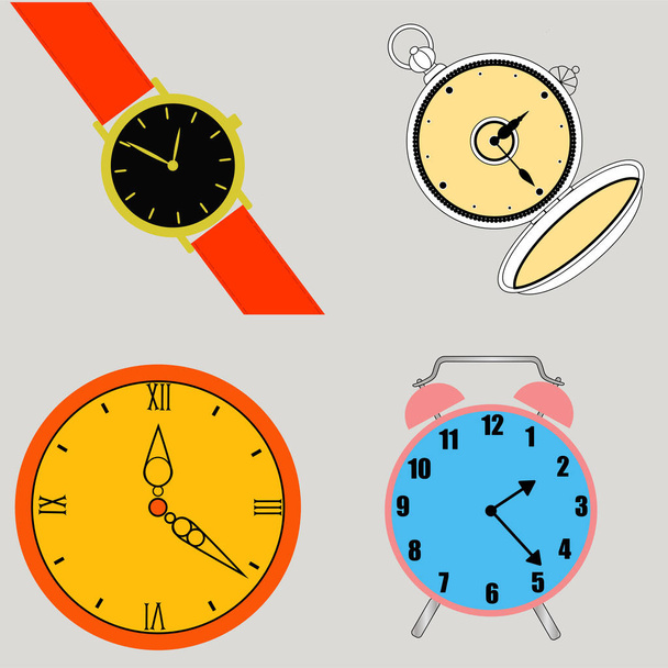 diferentes tipos de relógios
 - Vetor, Imagem