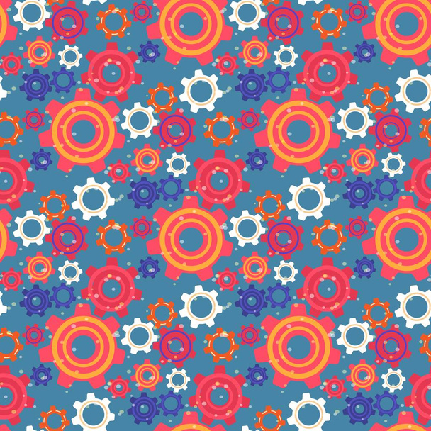 Zökkenőmentes Pattern színes Gears és Cogwheels - Vektor, kép