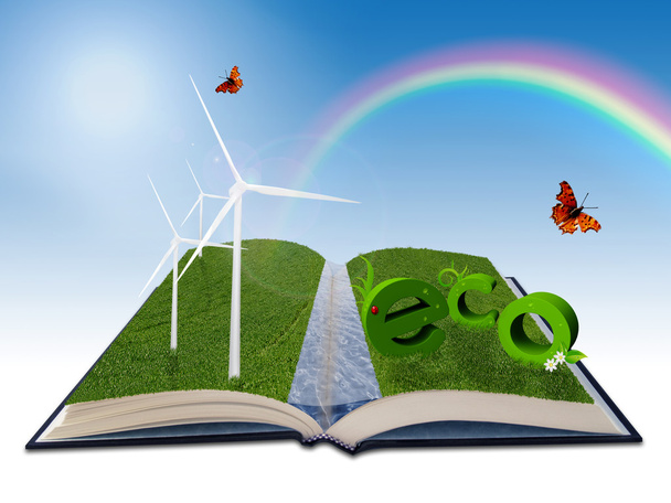 ilustracja środowiska dla odnawialnych źródeł energii - Zdjęcie, obraz