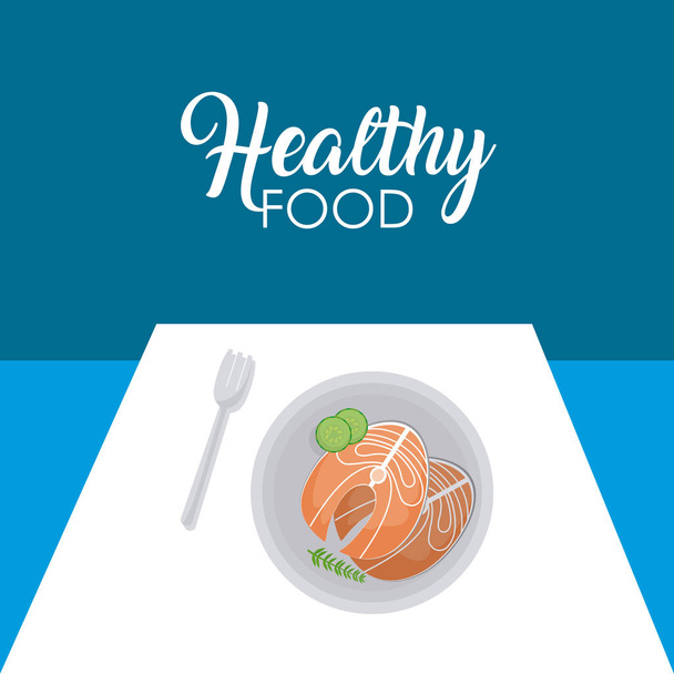 Healthy and delicious food - Vector, Image