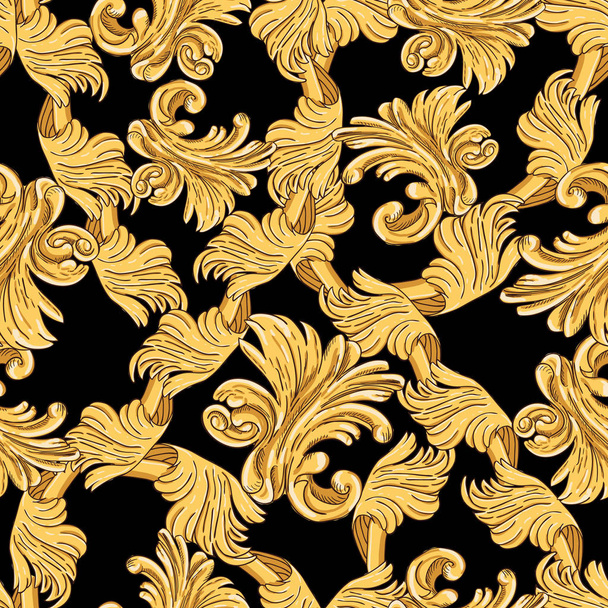 Seamless pattern of gold elements in modern style. - Vetor, Imagem