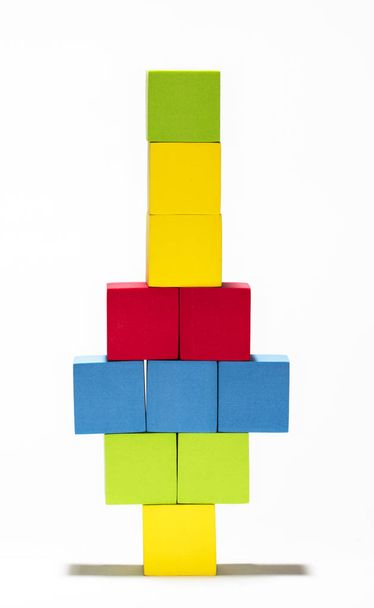ladrillos torre, juguetes, espacio para copiar
 - Foto, Imagen
