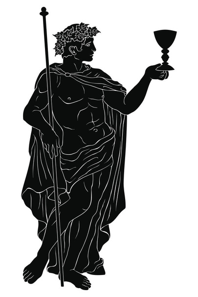 Αρχαίος Ελληνικός Θεός Διόνυσος. - Διάνυσμα, εικόνα