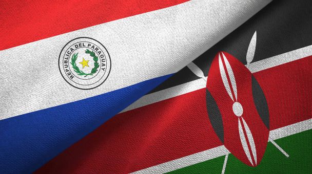 Paraguay and Kenya two flags textile cloth, fabric texture - Photo, Image