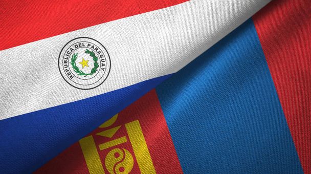 Paraguay ja Mongolia kaksi lippua kangas, kangas rakenne
 - Valokuva, kuva