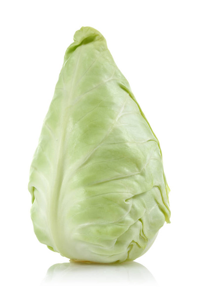 Fresh green cabbage isolated on white - Foto, Imagen