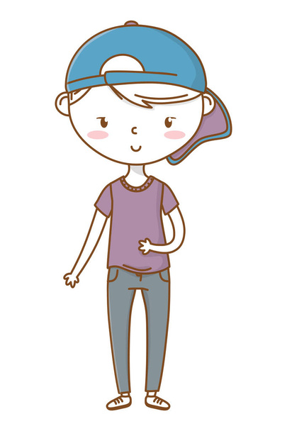 Stijlvolle jongen cartoon outfit geïsoleerd - Vector, afbeelding