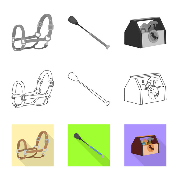 Vector design of equipment and riding sign. Set of equipment and competition vector icon for stock. - Вектор, зображення
